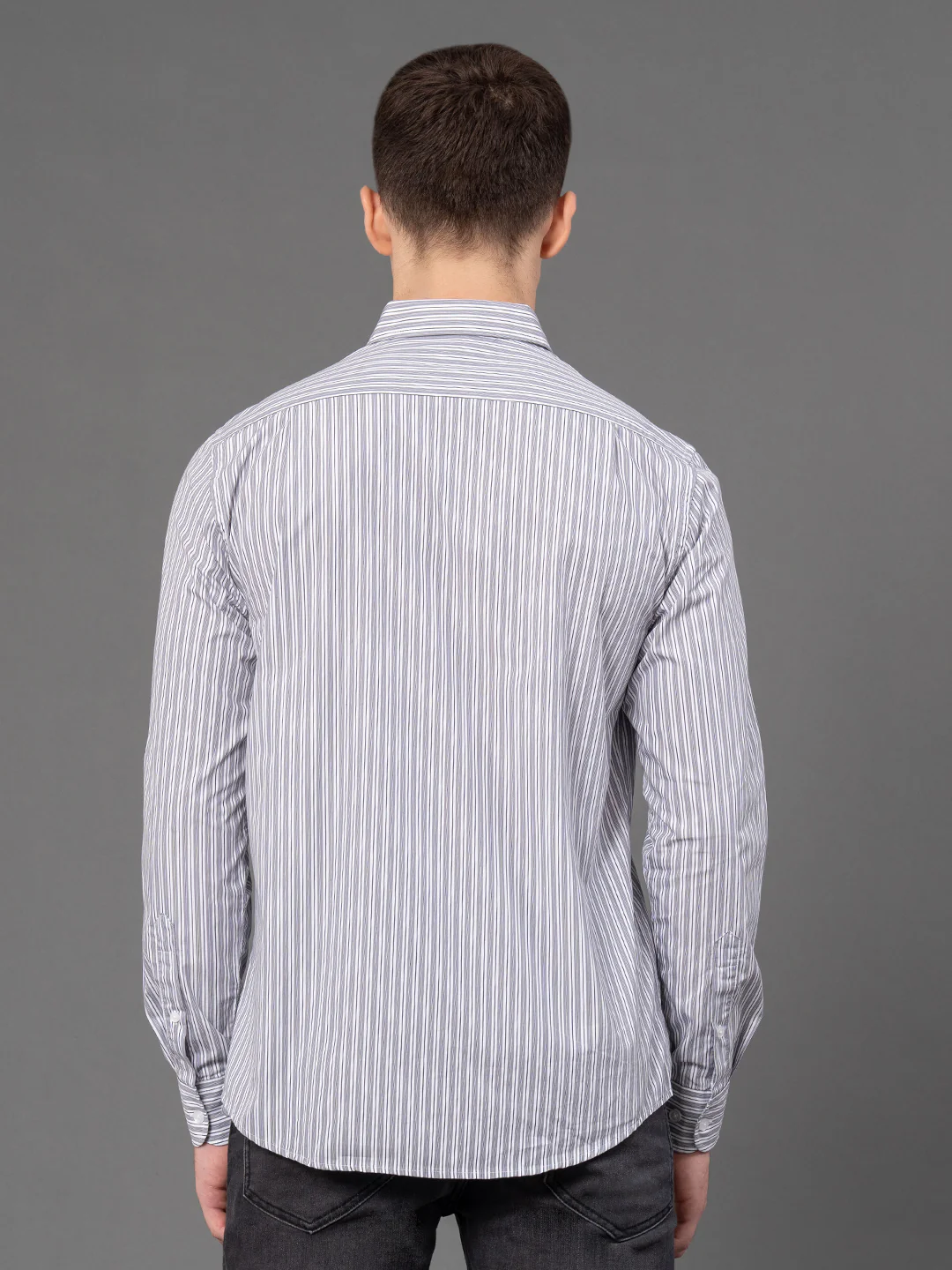 White Checked Shirt for Men - Image 3