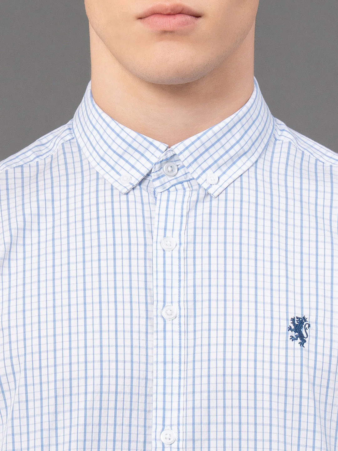 White Checked Shirt for Men - Image 4