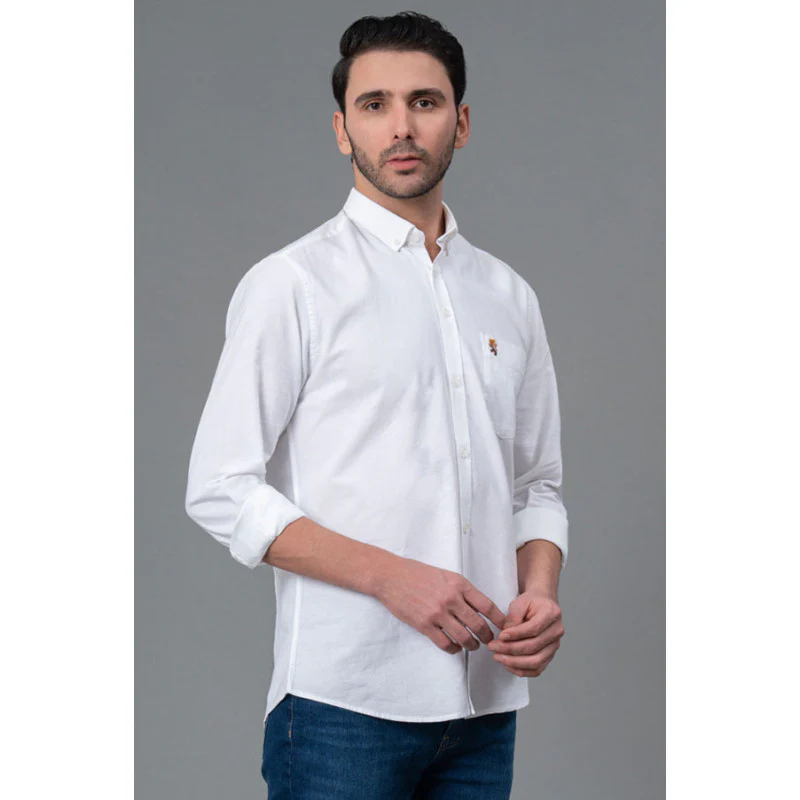 White Cotton Shirt for Men - Image 2