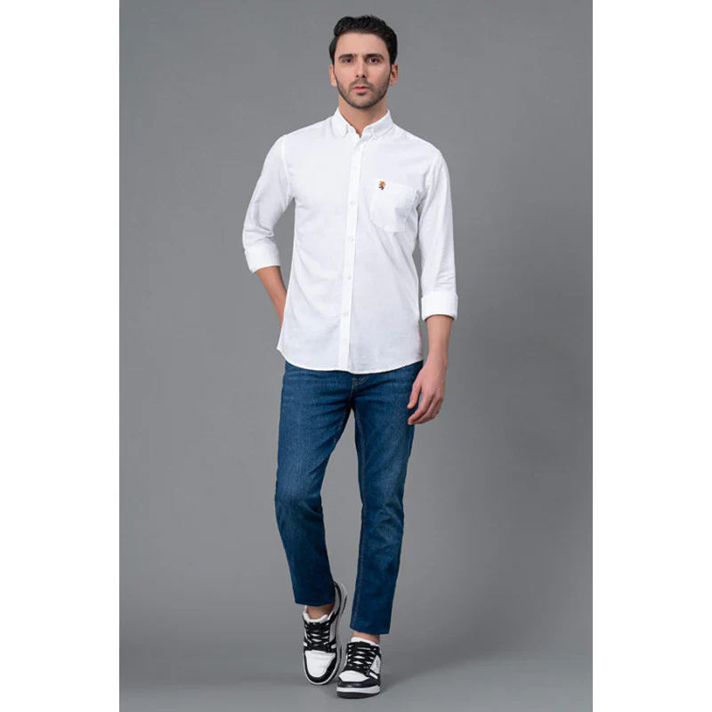 White Cotton Shirt for Men - Image 5