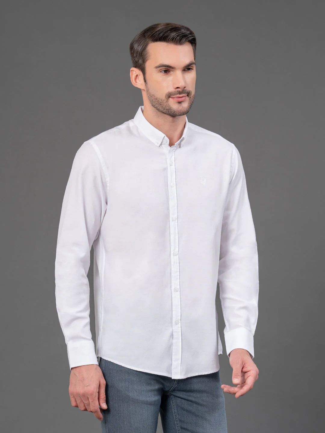 White Dobby Shirt for Men - Image 2