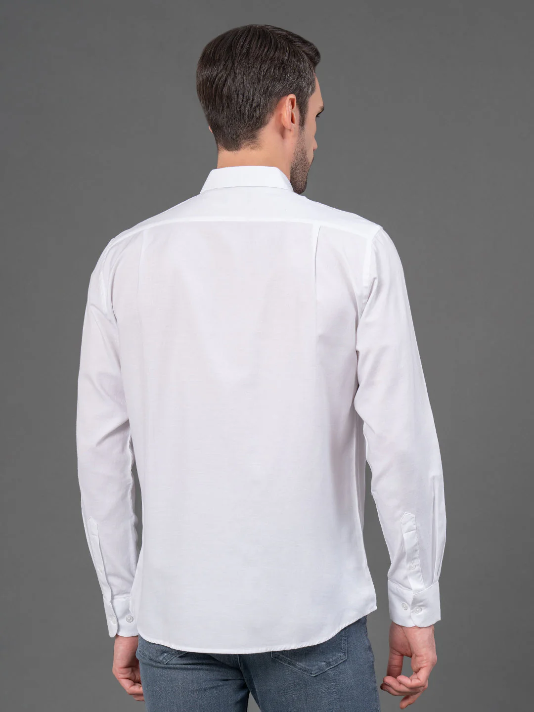 White Dobby Shirt for Men - Image 3