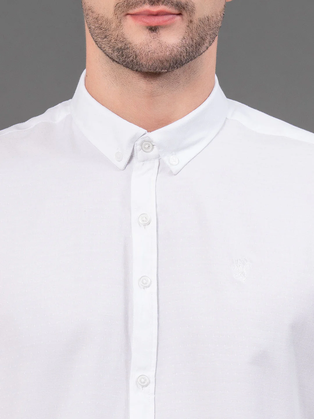 White Dobby Shirt for Men - Image 4