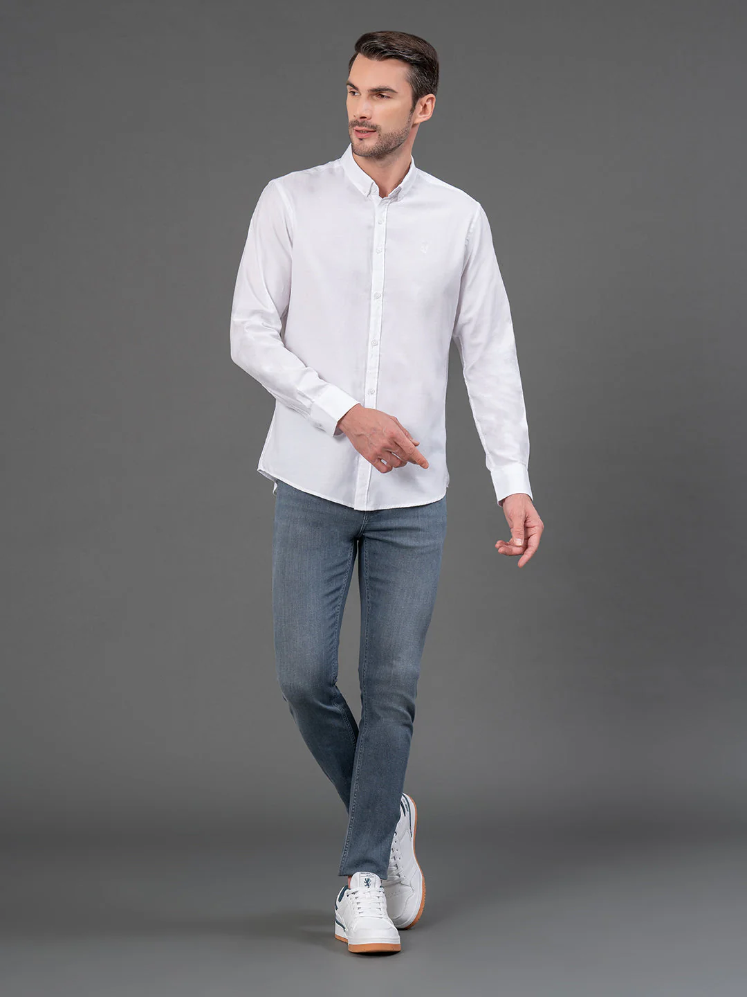 White Dobby Shirt for Men - Image 5