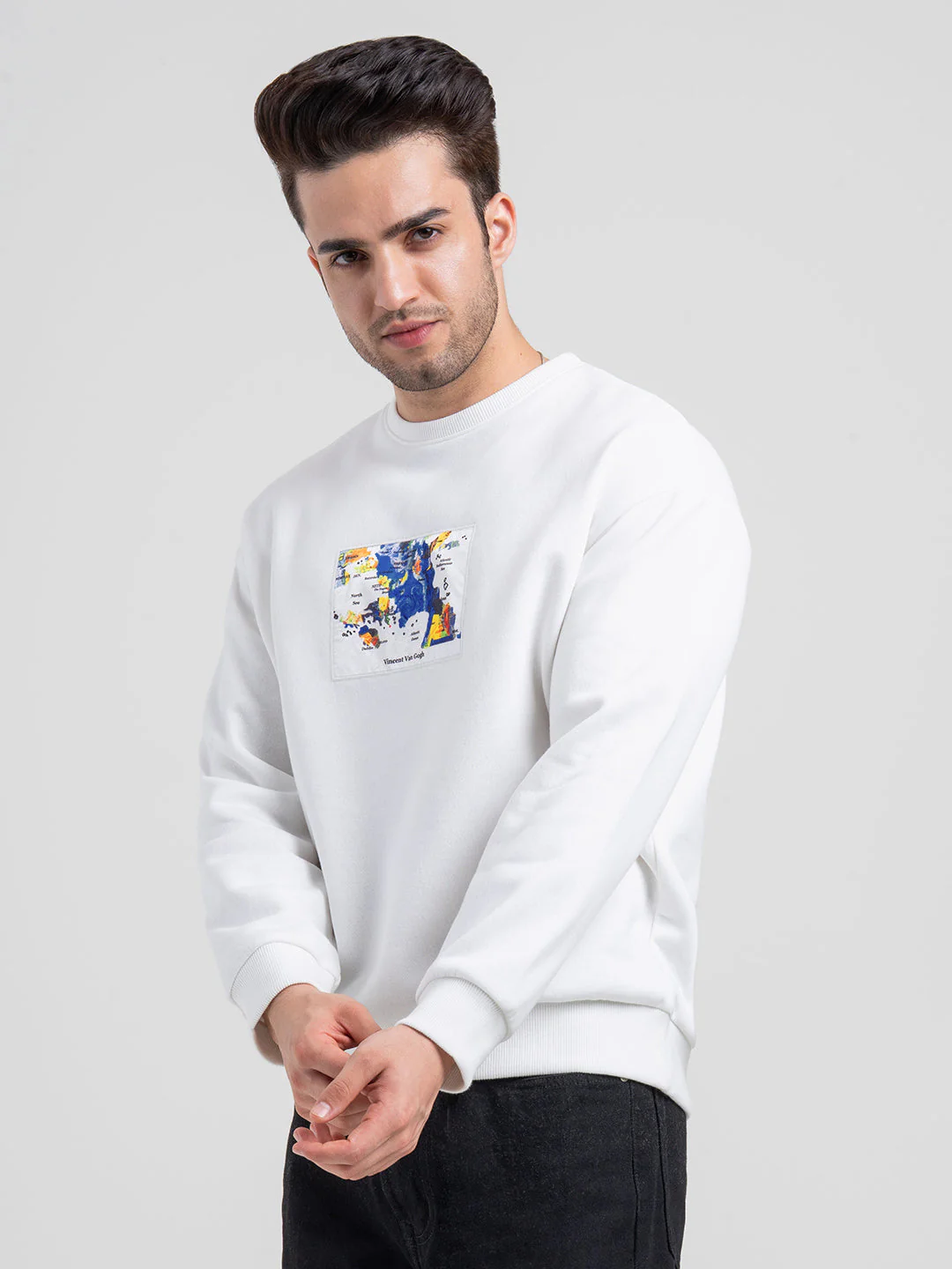 White Graphic Sweatshirt for Men | Men's Sweatshirts for Casual Comfort - Image 4