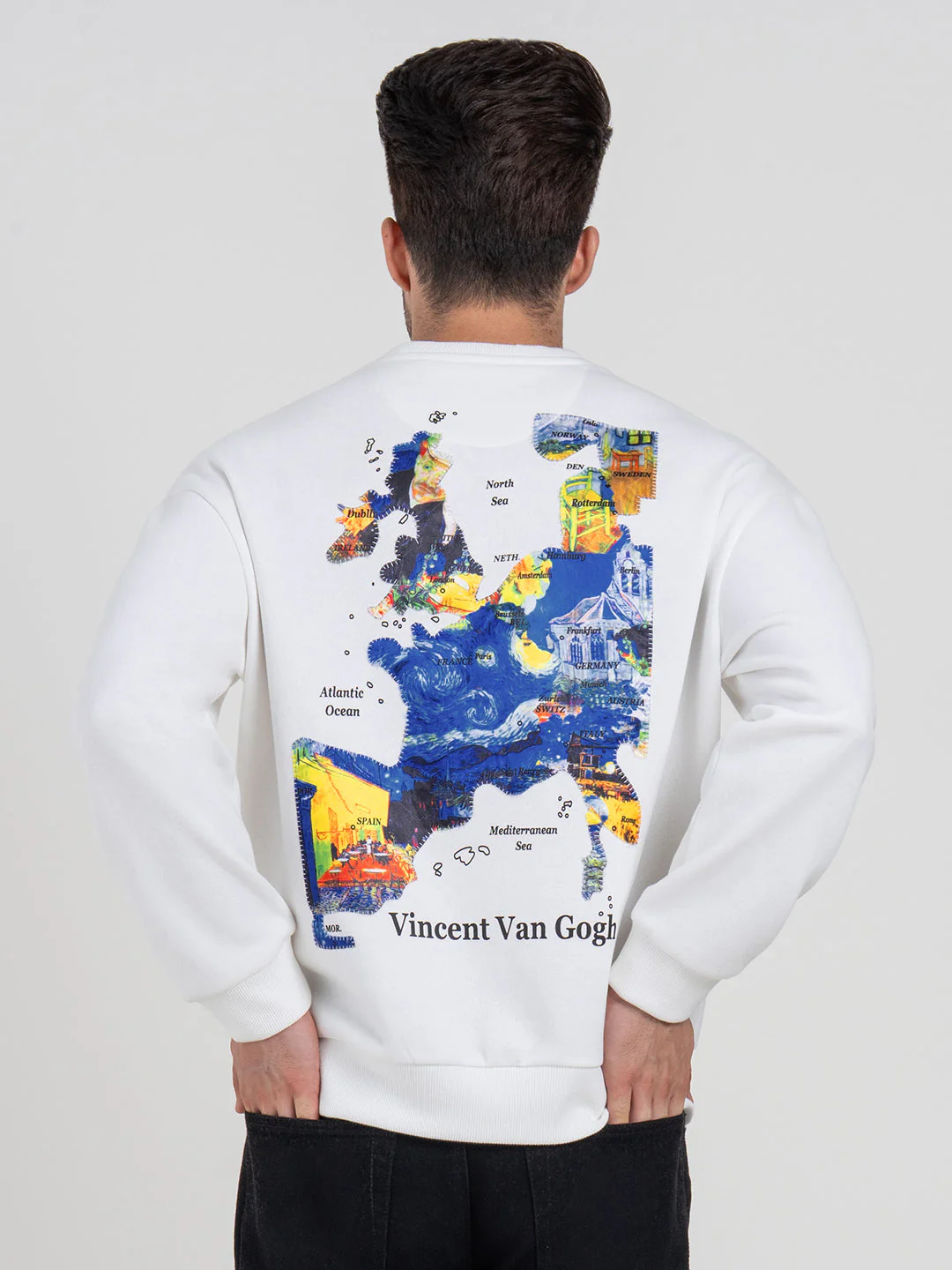 White Graphic Sweatshirt for Men | Men's Sweatshirts for Casual Comfort - Image 5