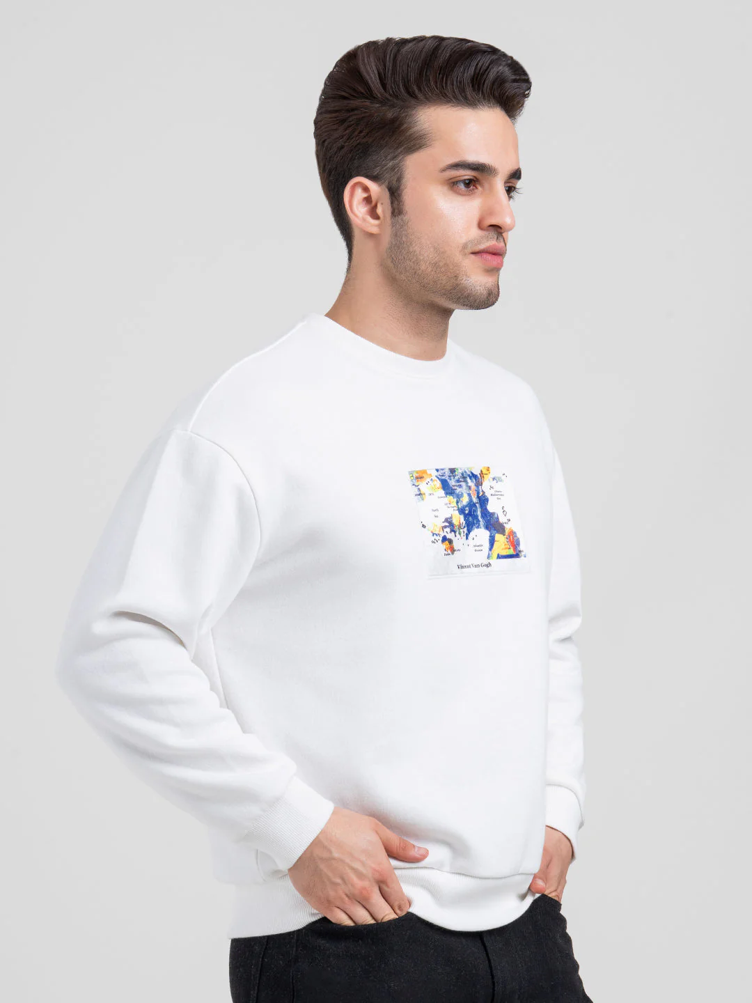 White Graphic Sweatshirt for Men | Men's Sweatshirts for Casual Comfort - Image 7