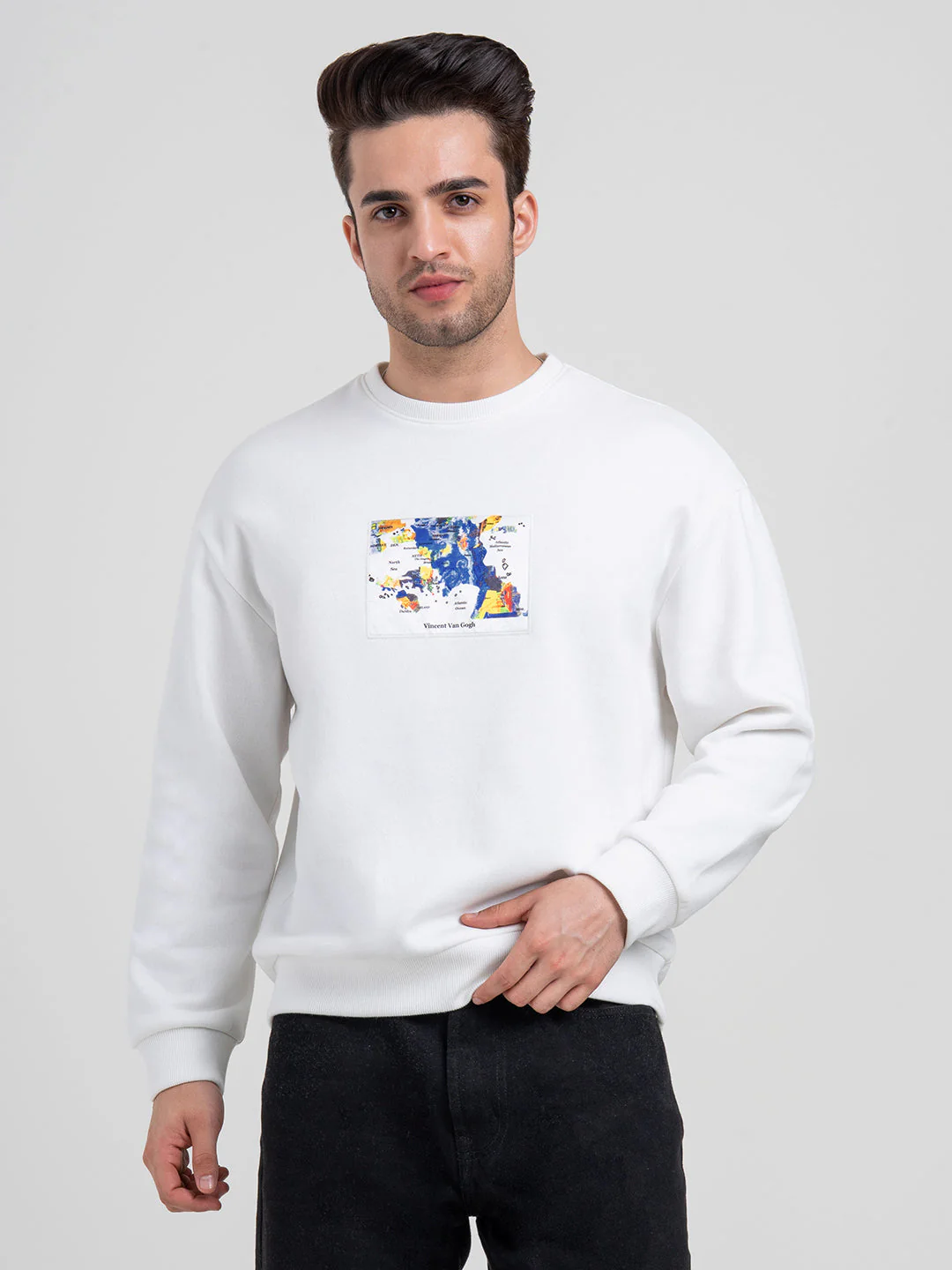 White Graphic Sweatshirt for Men | Men's Sweatshirts for Casual Comfort - Image 9