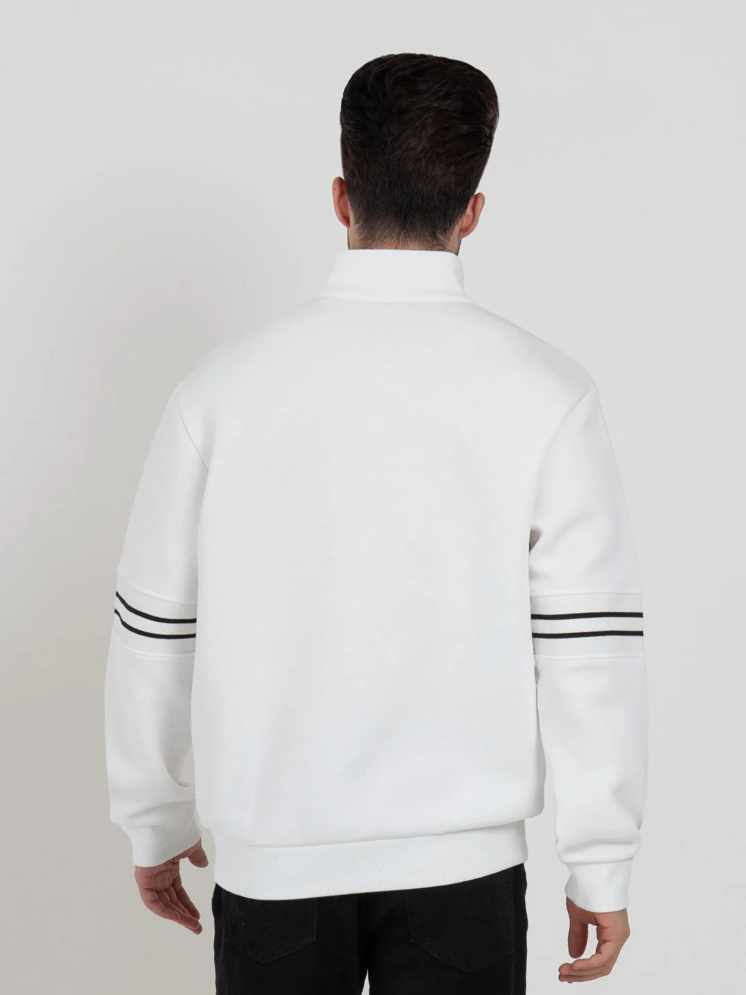 White Half Zip Sweatshirt for Men | Winter Sweatshirts for Everyday Style - Image 6