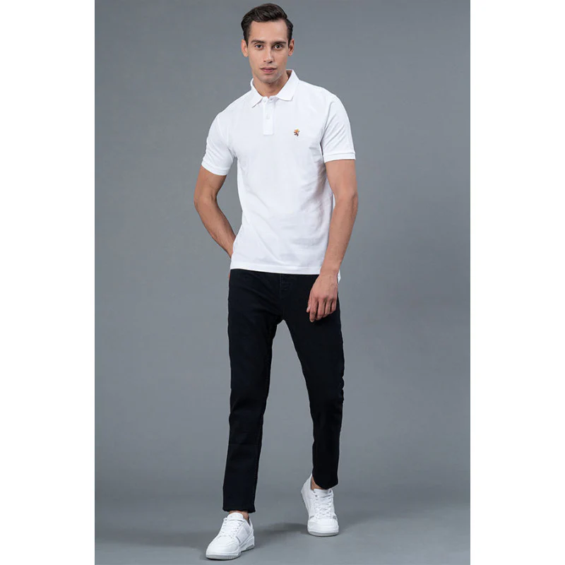 White Men's Polo T-Shirt - Image 5