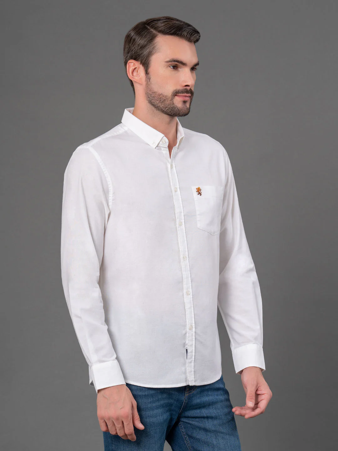 White Oxford Shirt for Men - Image 2