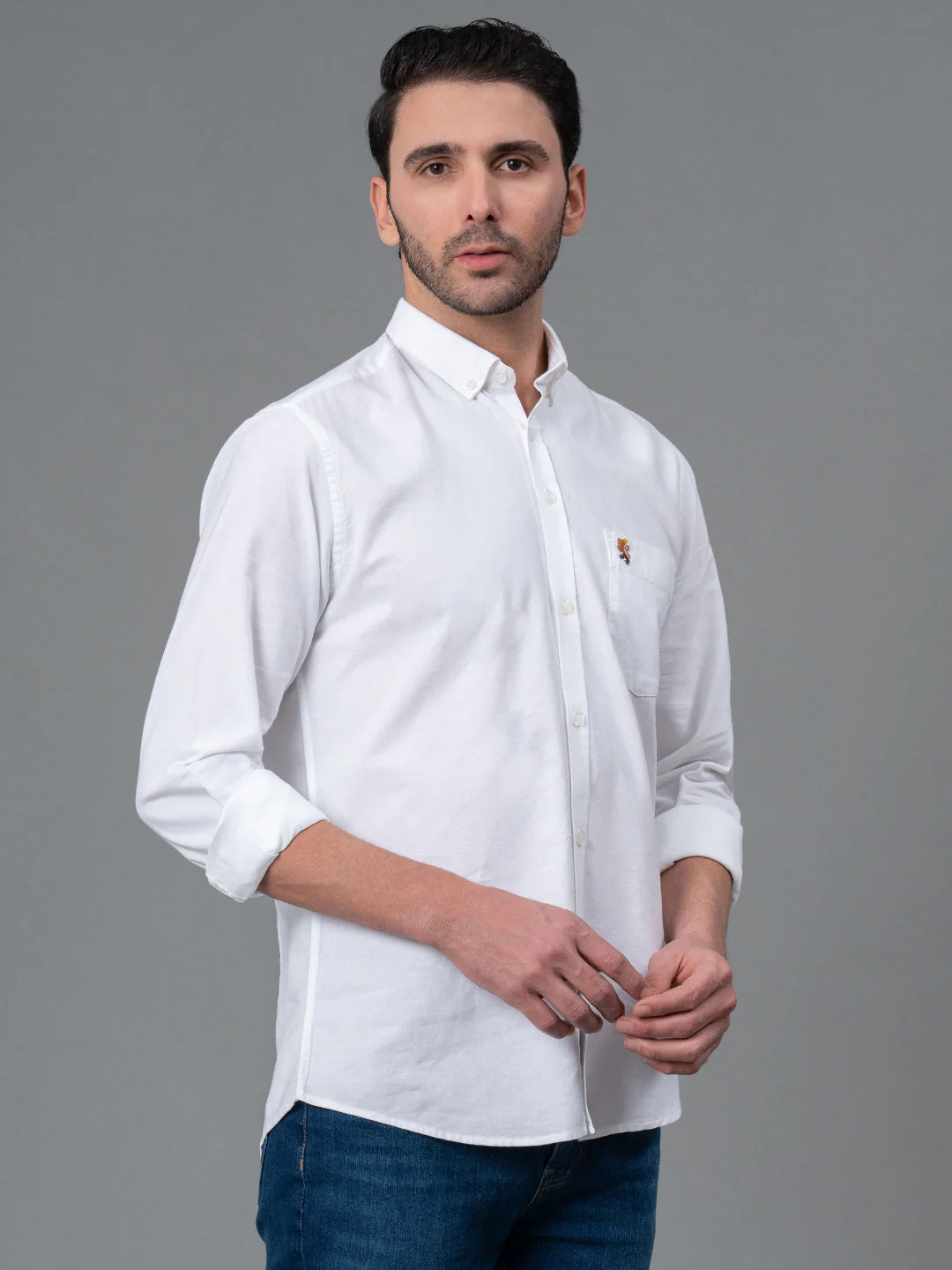 White Oxford Shirt for Men - Image 2