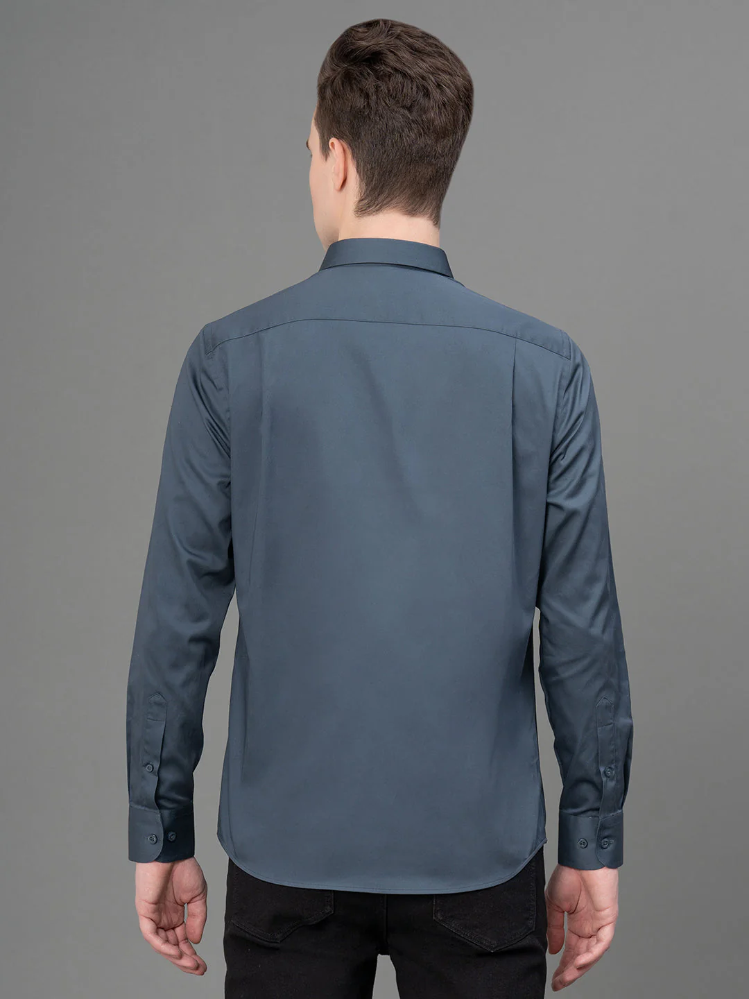 Stone Grey Satin Shirt for Men - Image 3