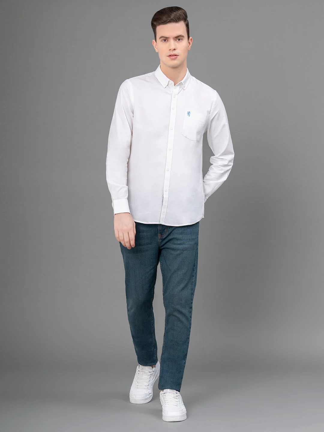 White Satin Shirt for Men - Image 5