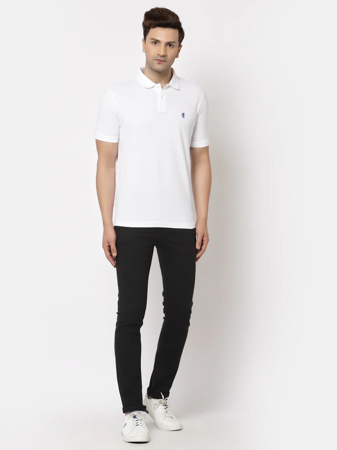 White Solid Pure Cotton Men's T-Shirt - Image 5