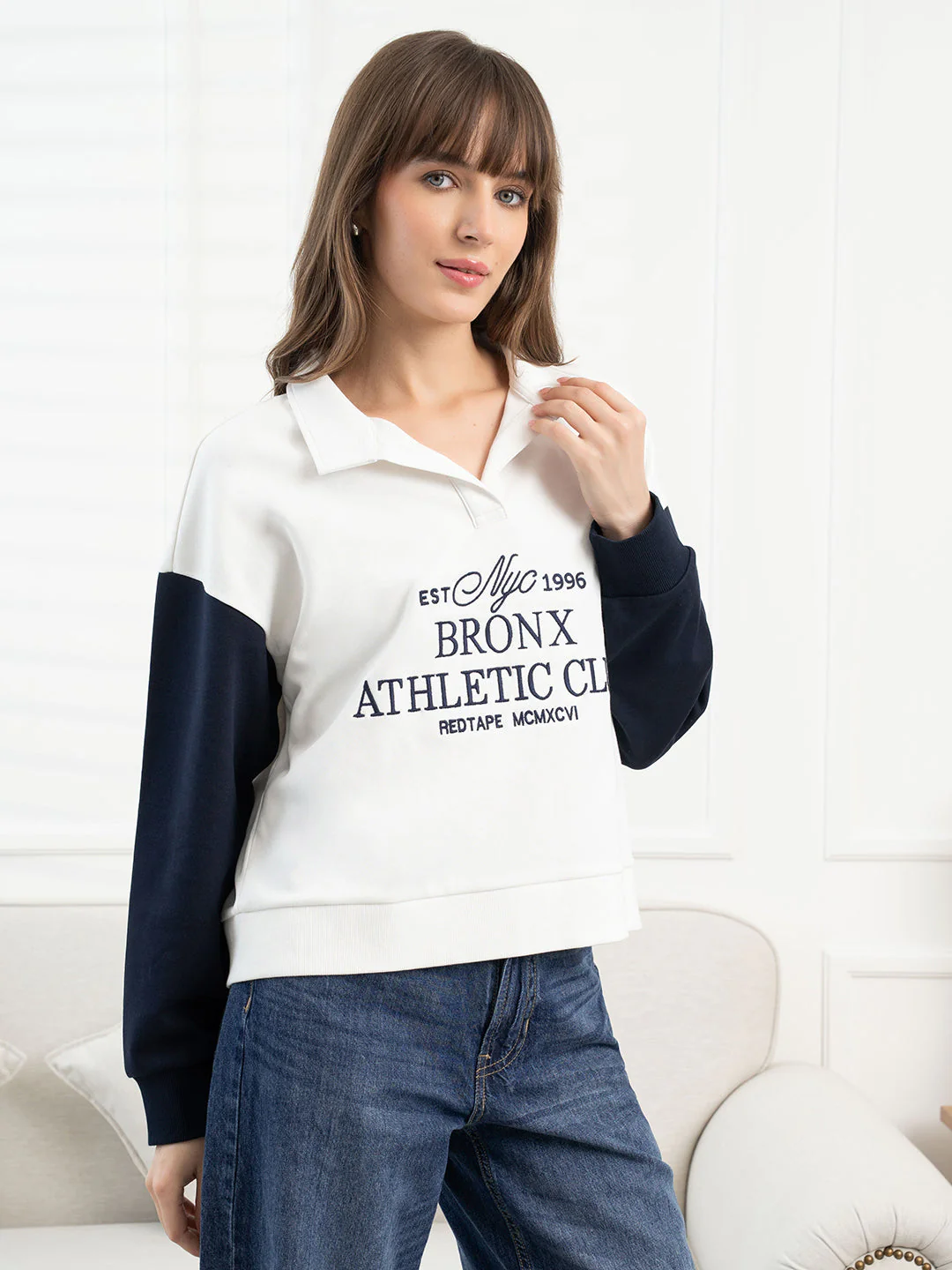 White Sweatshirt for Women - Image 3