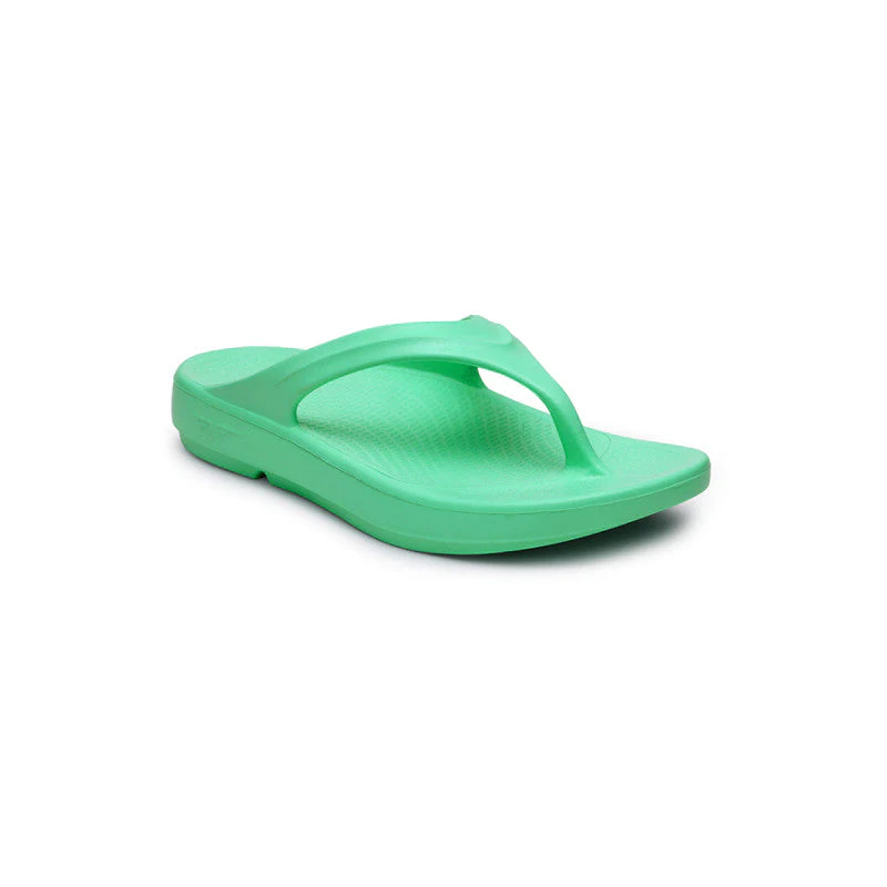 Women Green Solid Sunnies Thong Flip-Flops - Image 2