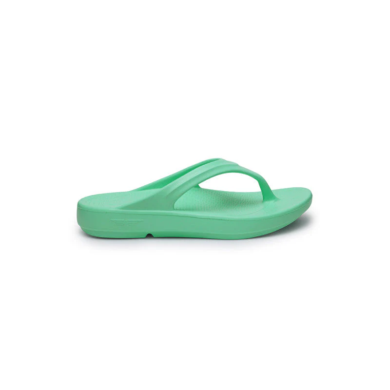 Women Green Solid Sunnies Thong Flip-Flops - Image 3