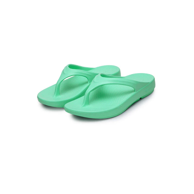 Women Green Solid Sunnies Thong Flip-Flops - Image 5