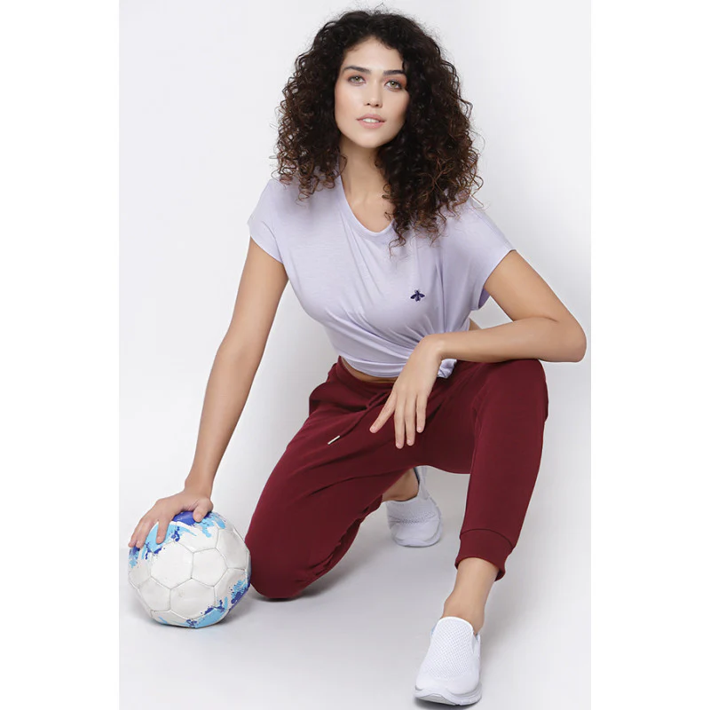 Women Maroon Jogger - Image 5