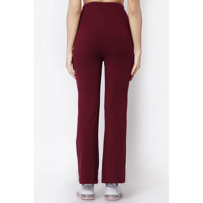 Women Maroon Yoga Pants - Image 4
