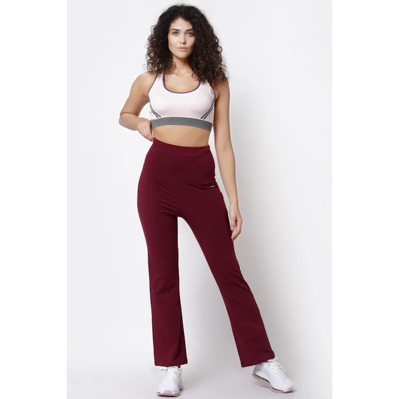 Women Maroon Yoga Pants - Image 5