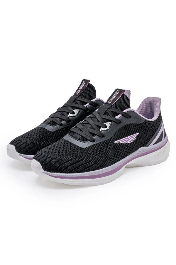 Women Black/Purple Walking Shoes - Image 5