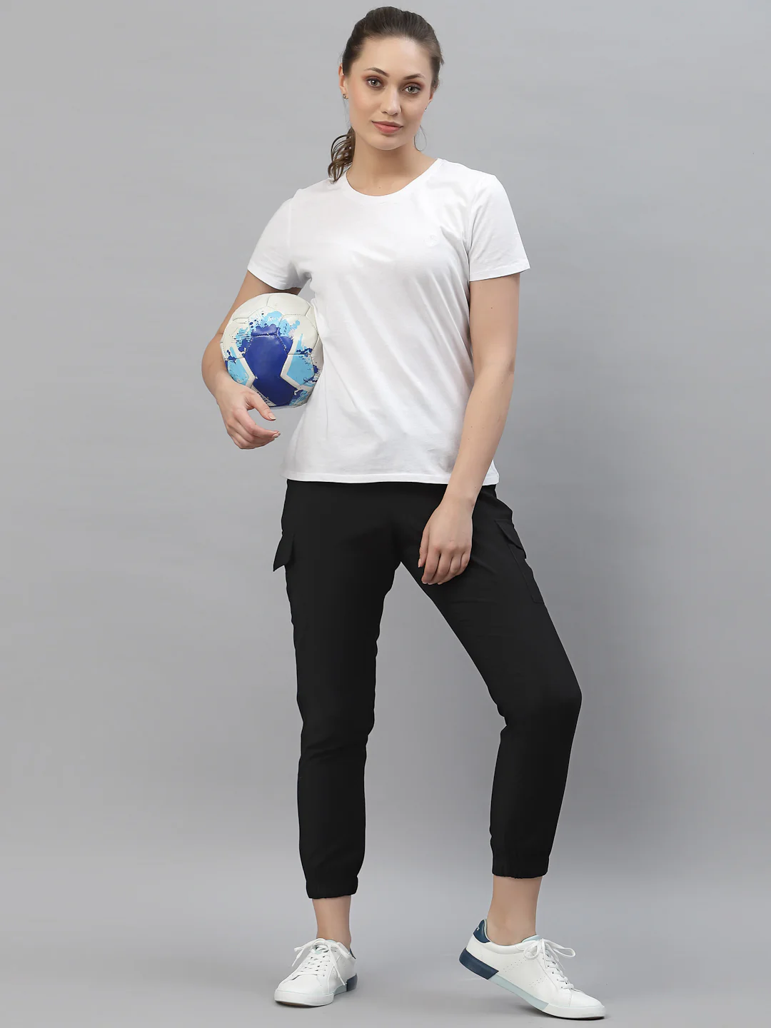 Women's Black Solid Jogger - Image 5
