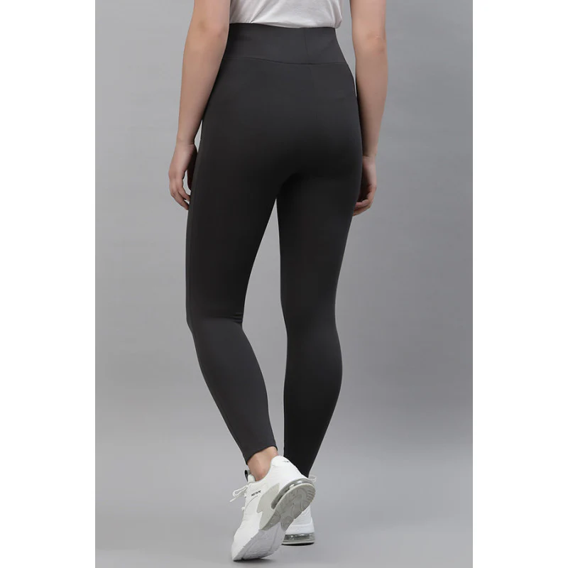 Women's Dark Grey Solid Activewear Legging - Image 4