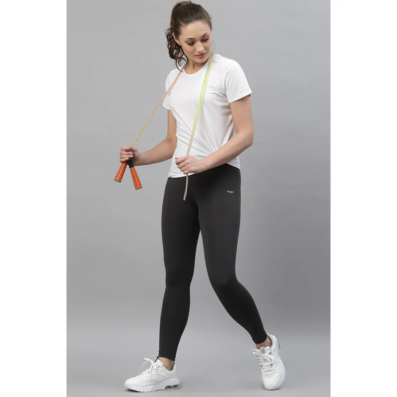 Women's Dark Grey Solid Activewear Legging - Image 5