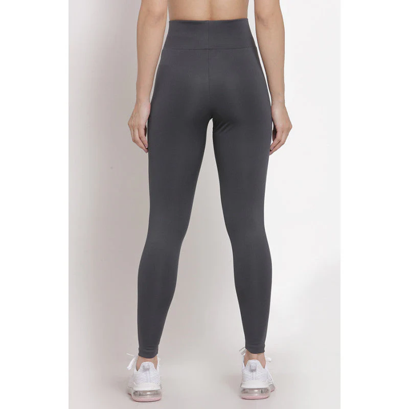 Women's Grey Active Wear Tights - Image 3