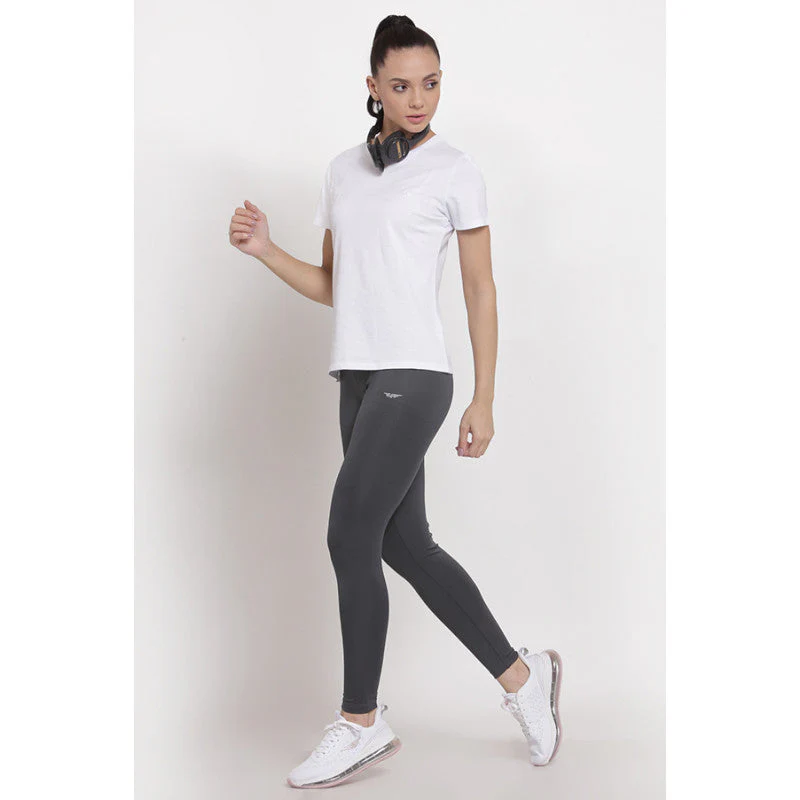 Women's Grey Active Wear Tights - Image 4