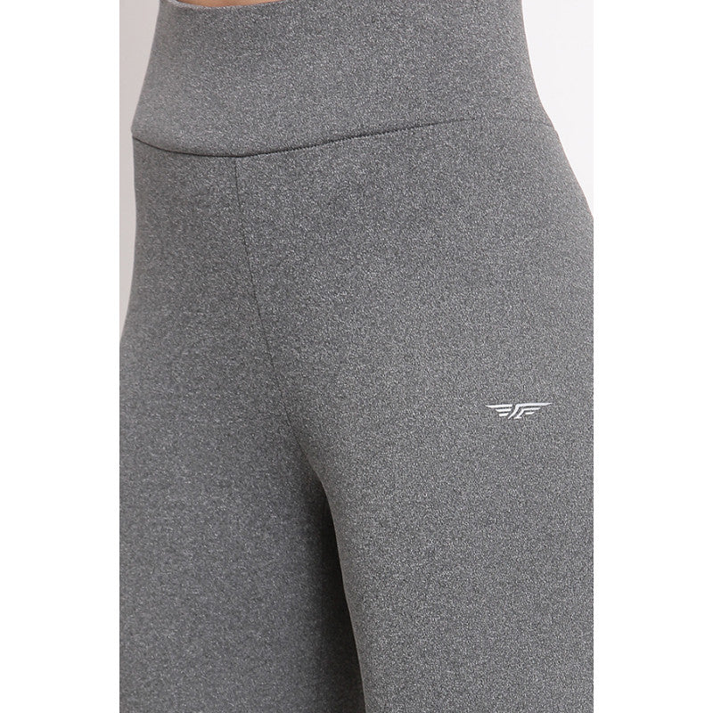 Women's Grey Melange Active Wear Tights - Image 5