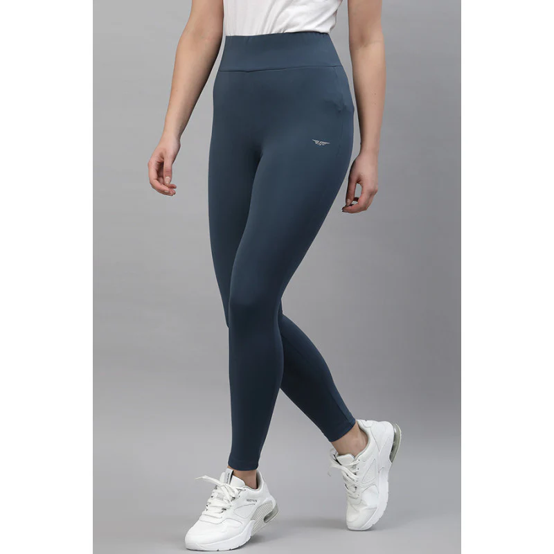 Women's Mid Blue Solid Activewear Legging - Image 3