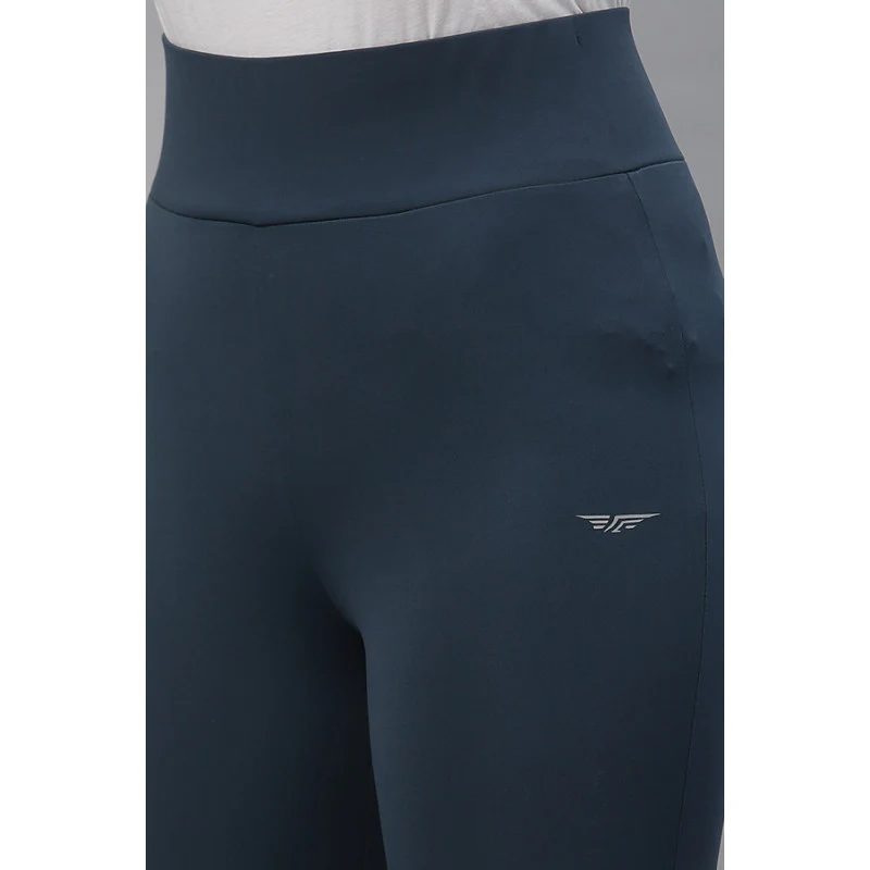 Women's Mid Blue Solid Activewear Legging - Image 4