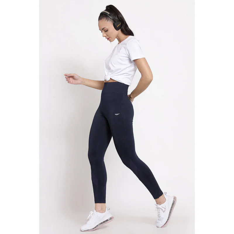 Women's Navy Active Wear Tights - Image 4