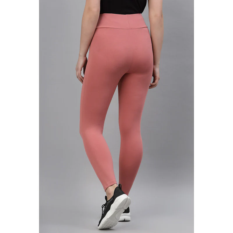 Women's Pink Solid Activewear Legging - Image 4