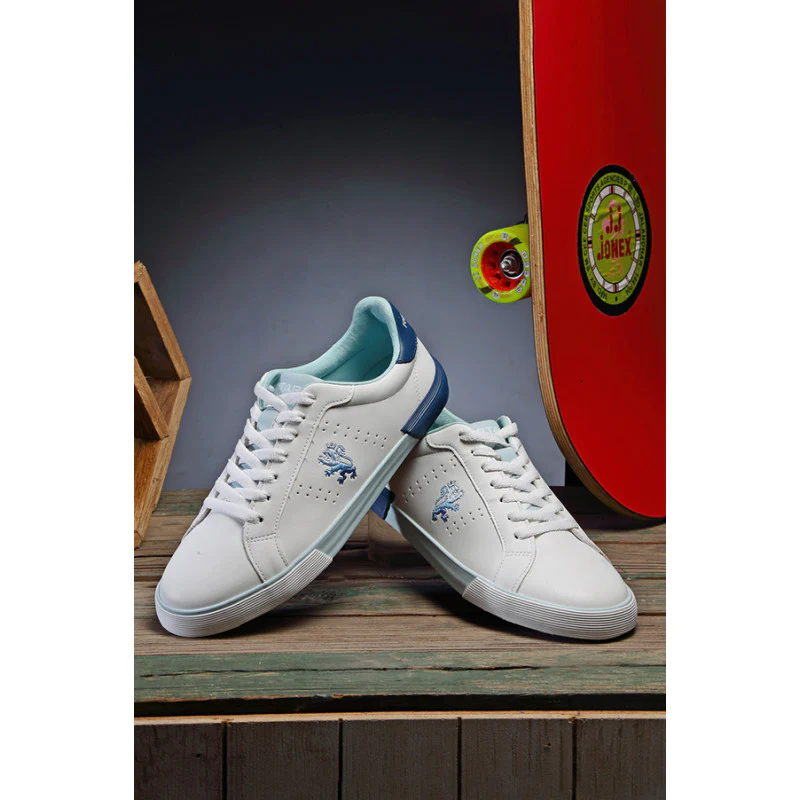 Women White & Blue Sneakers