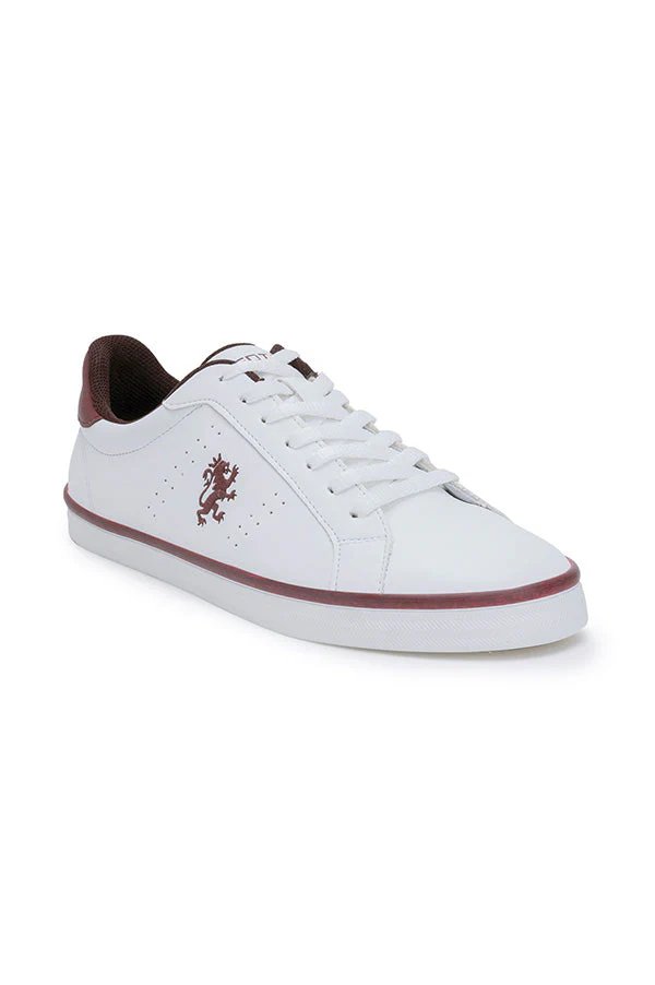 Women's White/Burgundy Sneakers - Image 2