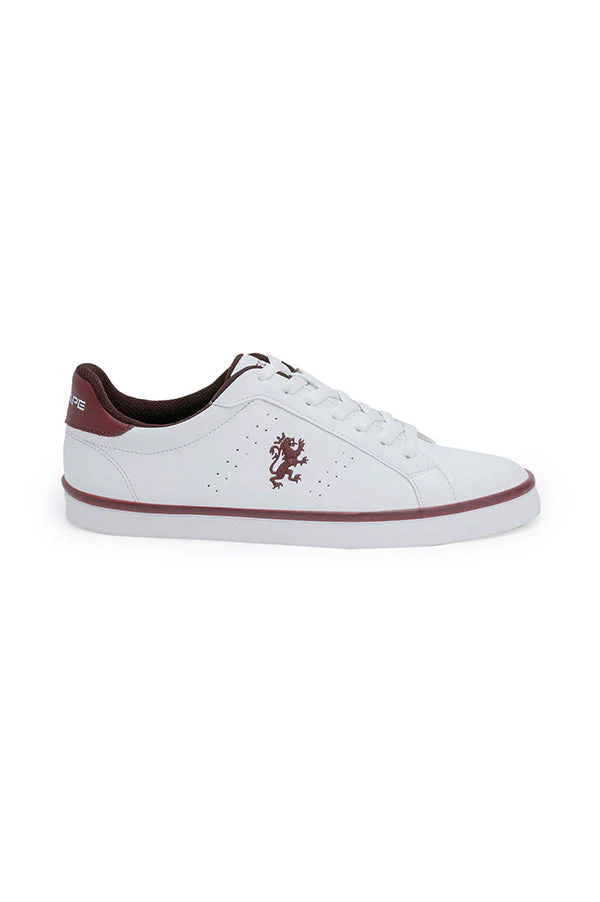 Women's White/Burgundy Sneakers - Image 3