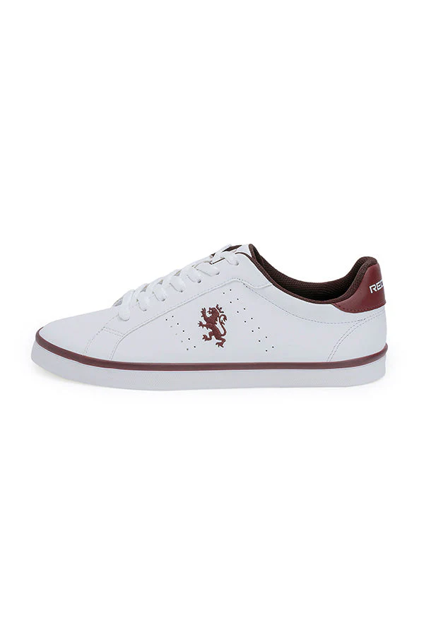 Women's White/Burgundy Sneakers - Image 4