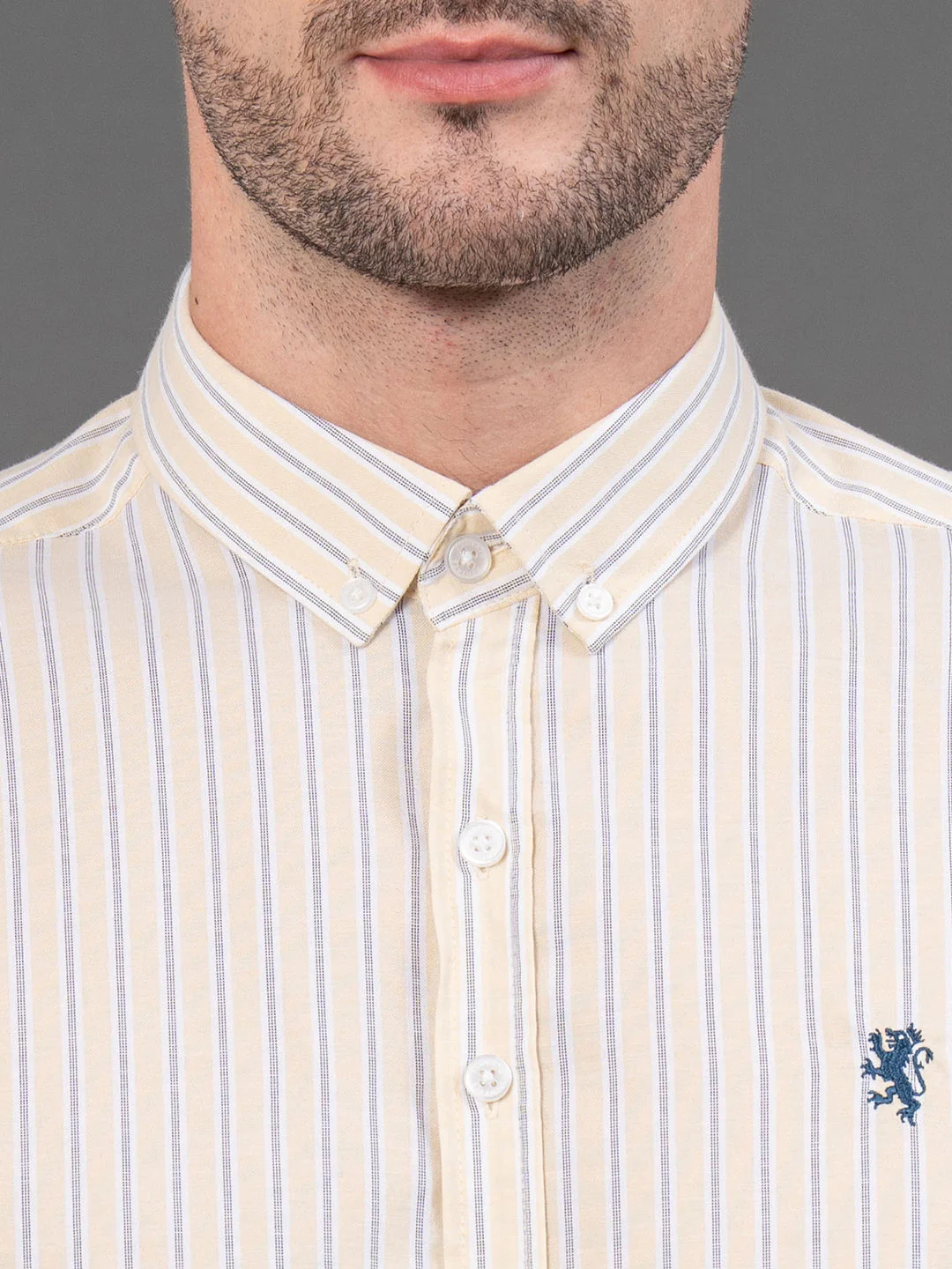 Yellow Striped Shirt for Men - Image 4