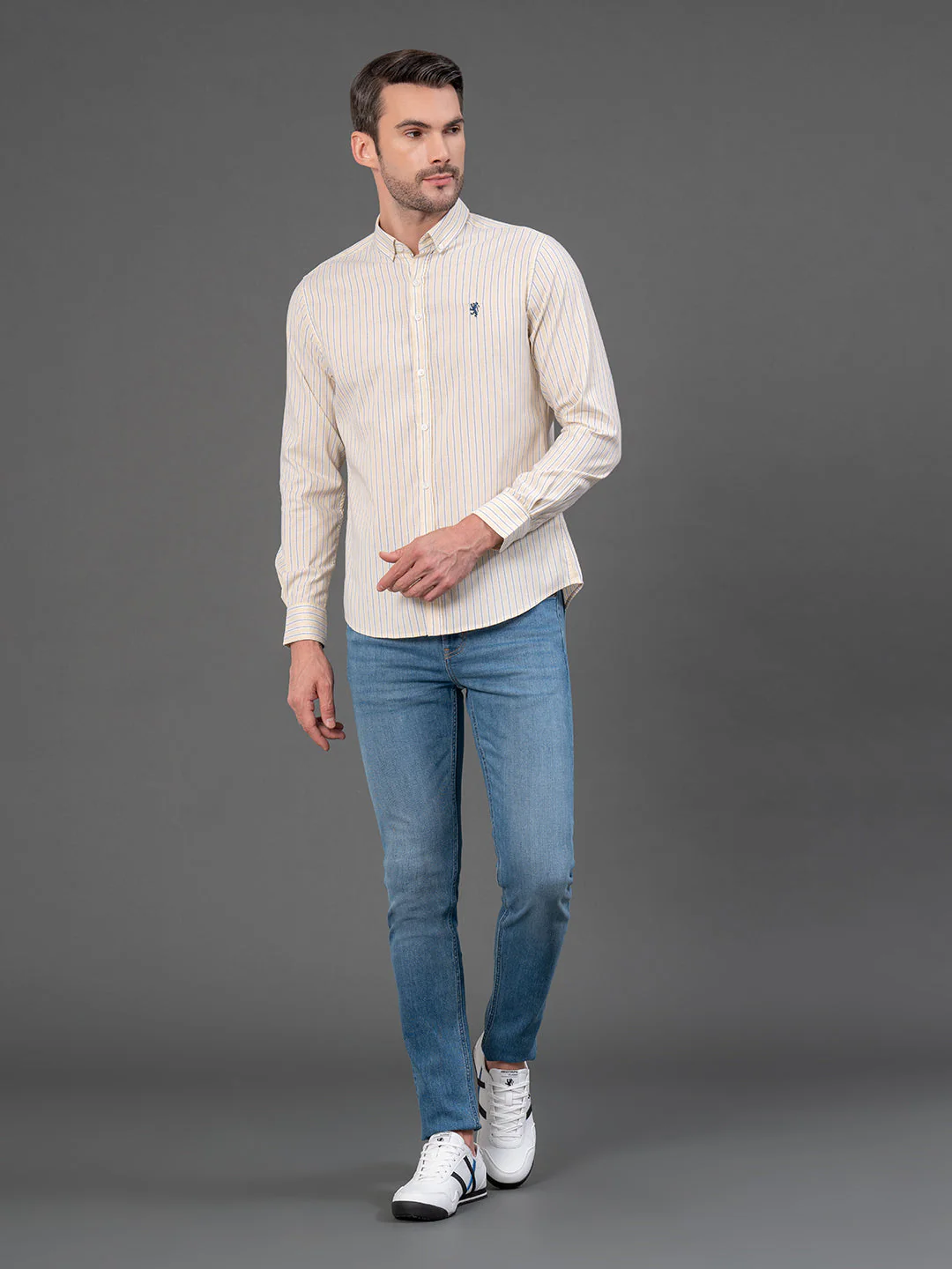 Yellow Striped Shirt for Men - Image 5