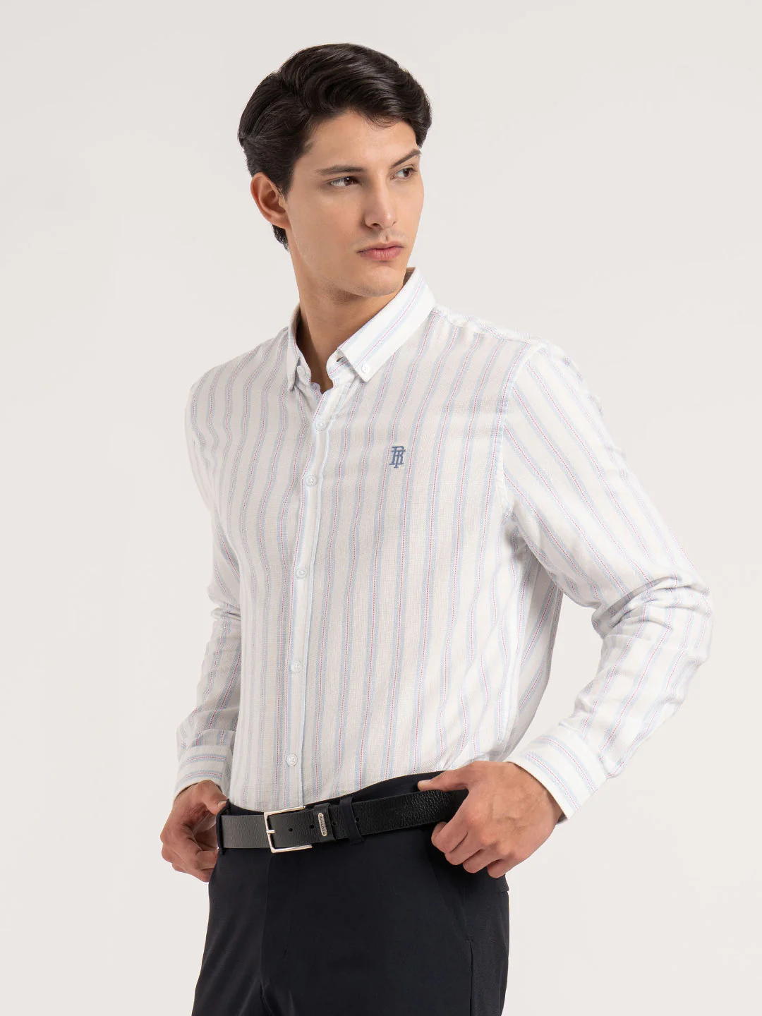 Button Down Striped Shirt for Men - Image 3
