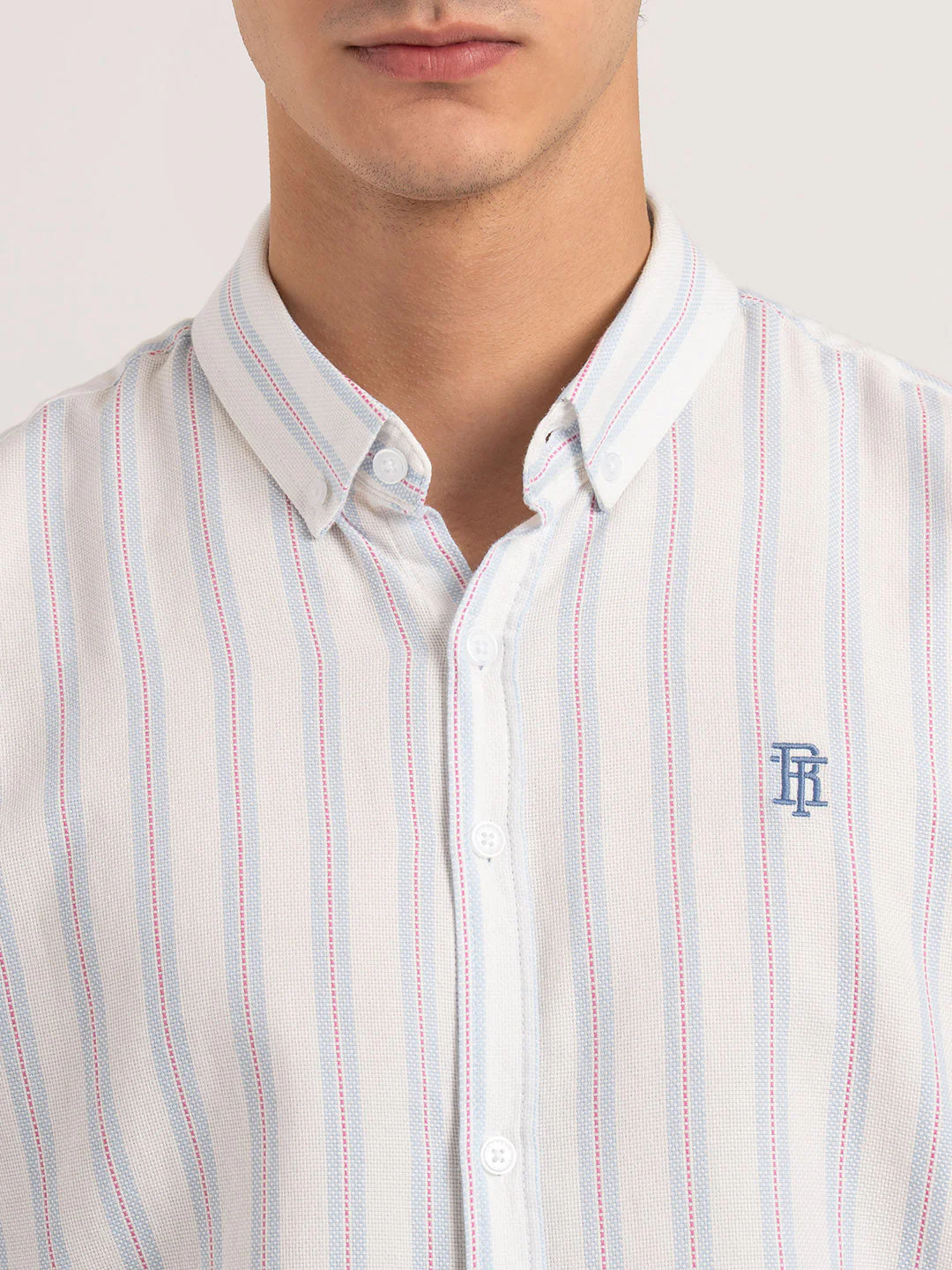 Button Down Striped Shirt for Men - Image 5