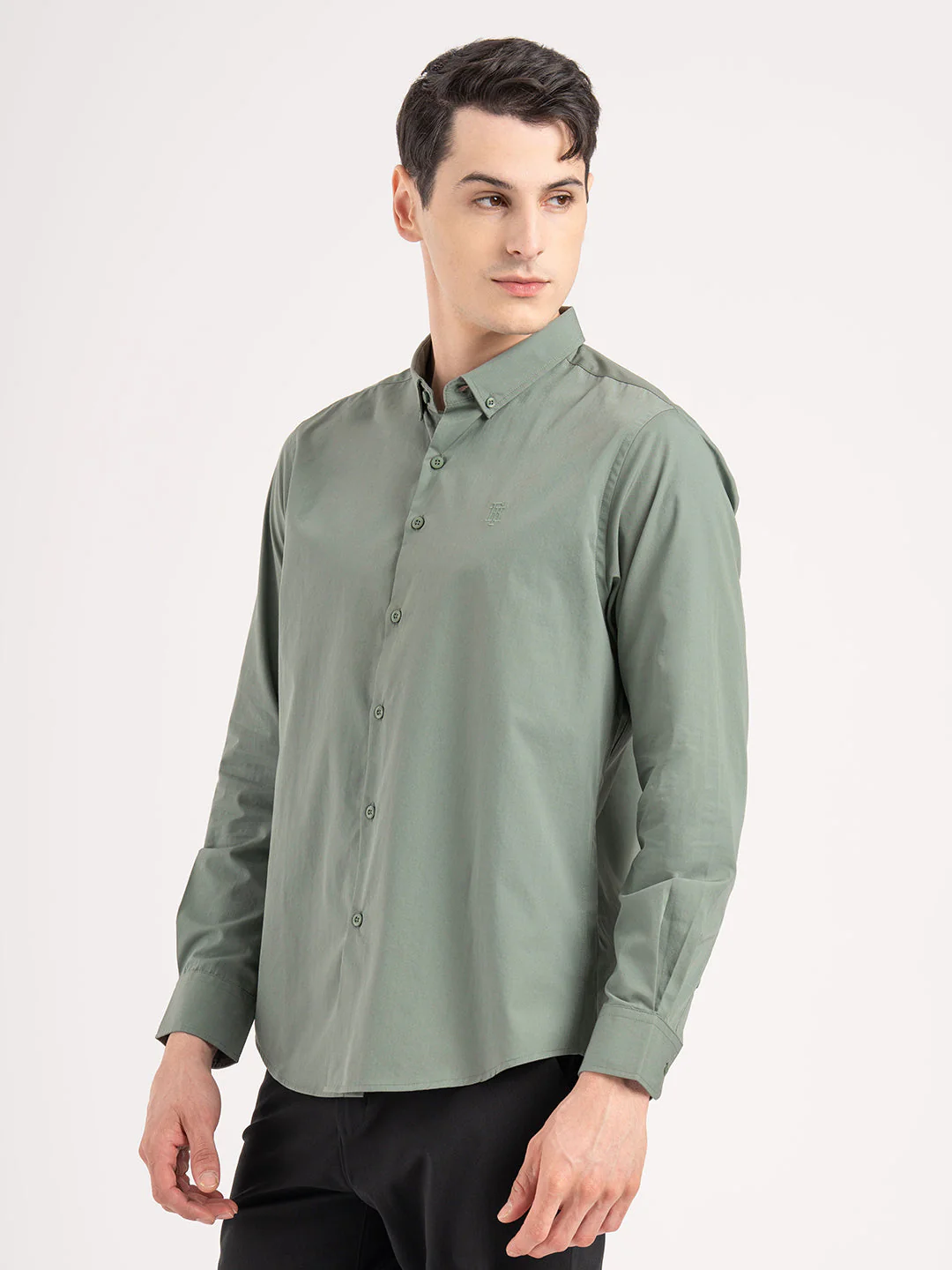 Mens Full Sleeve Solid Shirt - Image 3