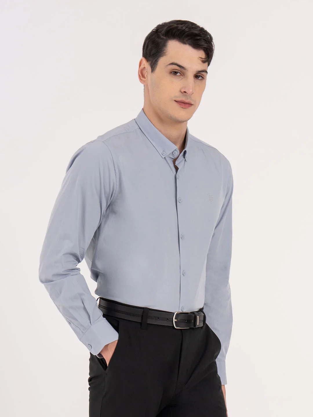 Mens Full Sleeve Solid Shirt - Image 3