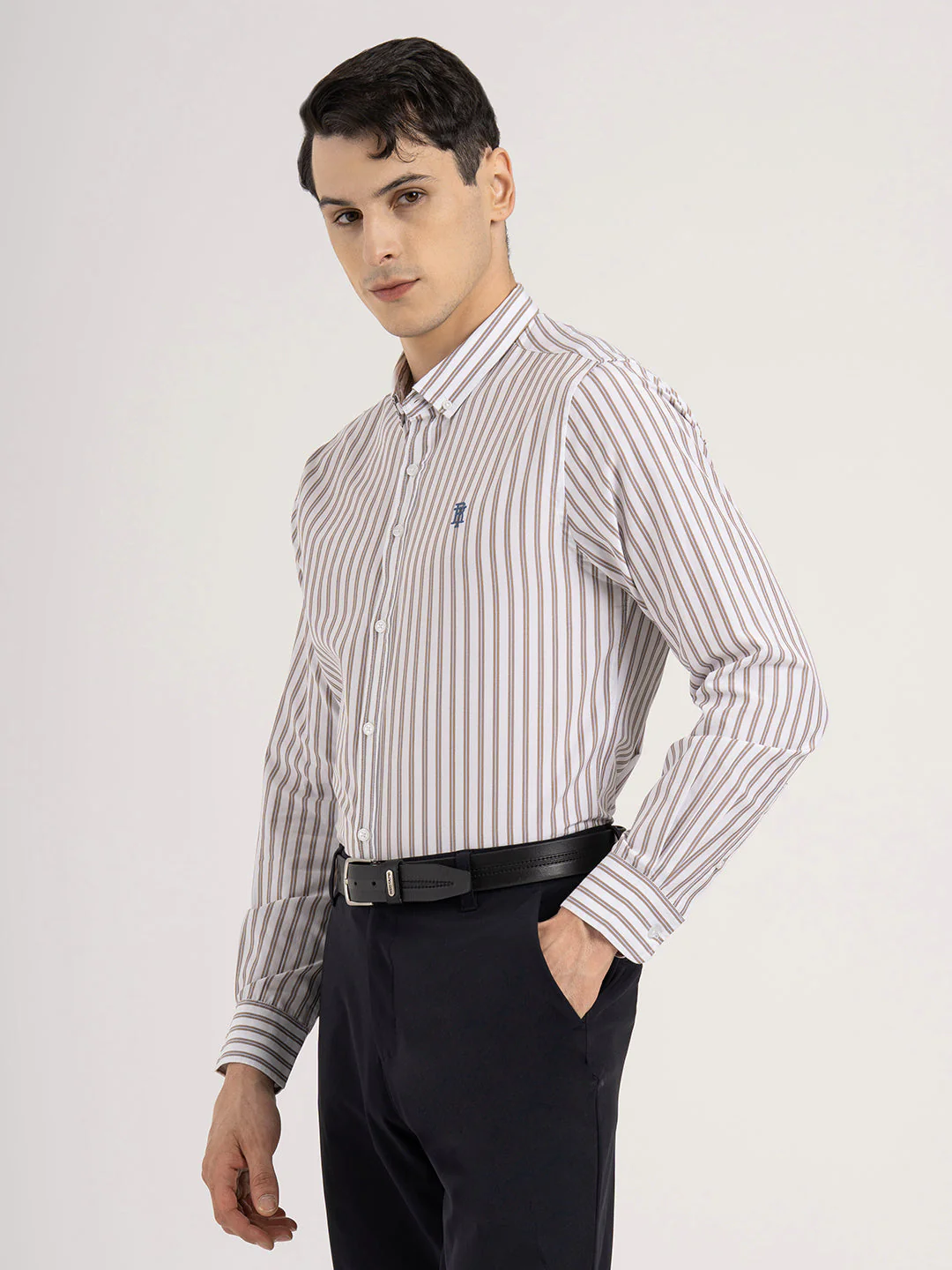 Mens Full Sleeve Striped Shirt - Image 3