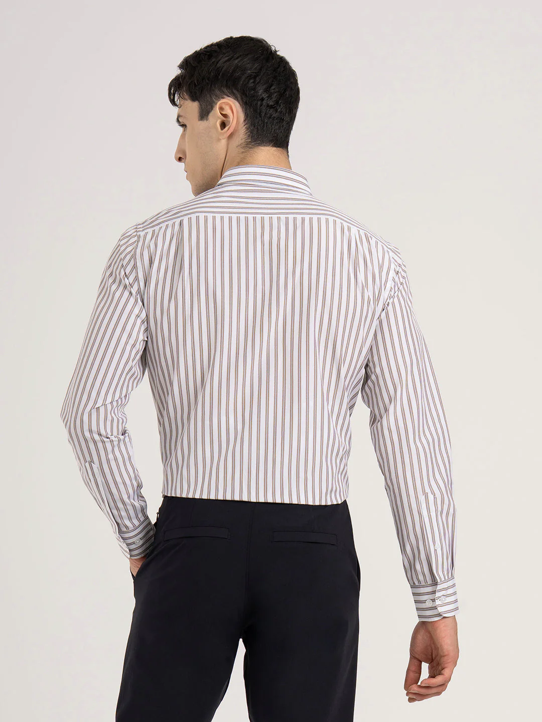 Mens Full Sleeve Striped Shirt - Image 4
