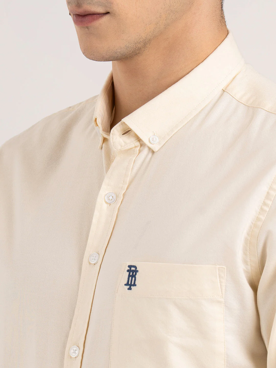 Mens Solid Oxford Shirt - Image 5